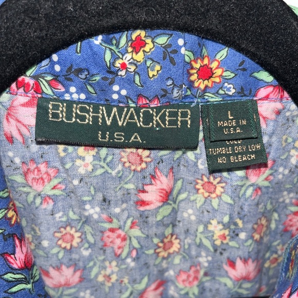 Vintage Bushwacker Women's Large L Cotton Button Up Collared Sleeveless Shirt - Picture 10 of 12